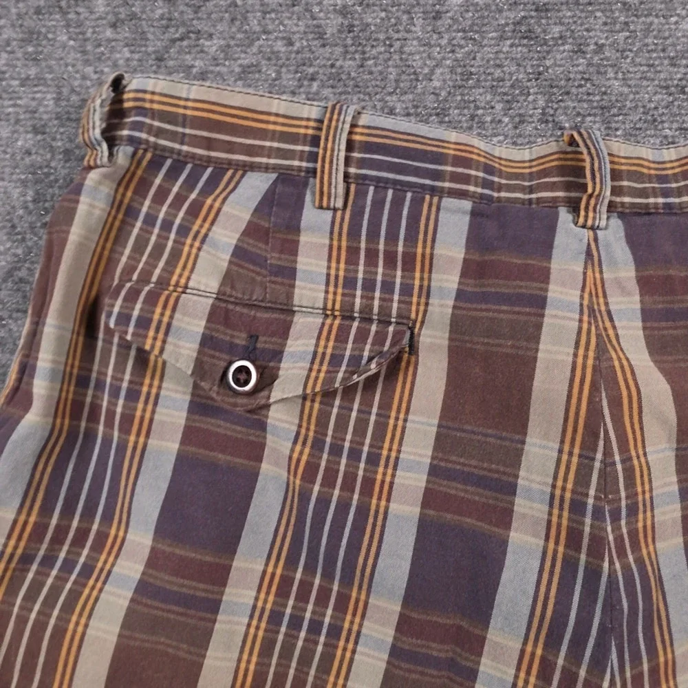 Polo Ralph Lauren Shorts Mens 34 Multicolor Plaid Chino Preppy Flat Front